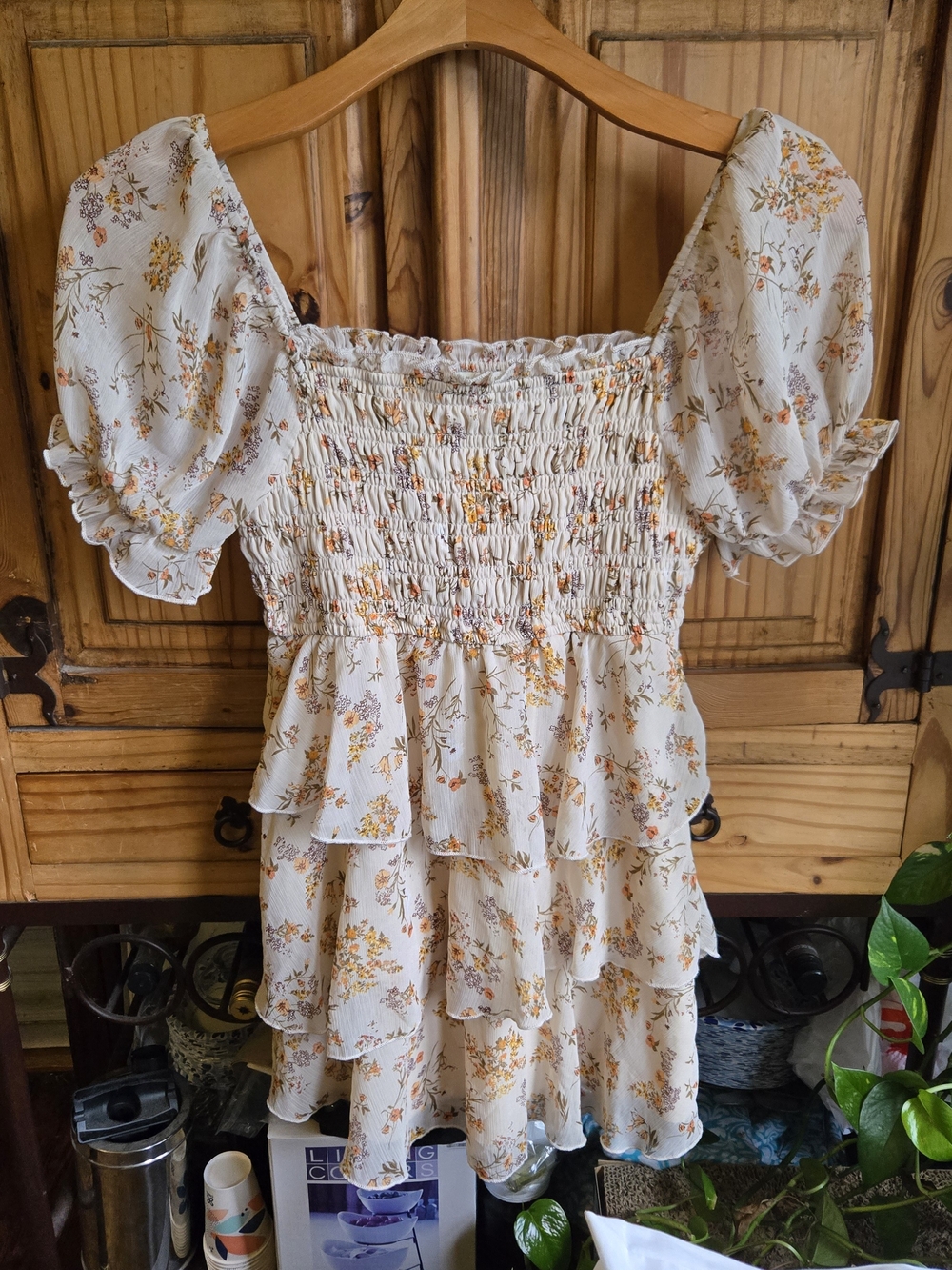 Thirty/Thirty LA Smocked Tiered Floral Mini Dress